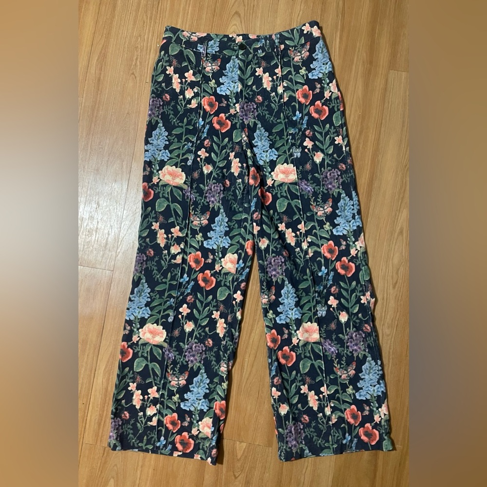 CIDER Floral Wide-Leg Pants - Size Large